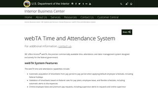 webTA Time and Attendance System | US Department of the ... - DOI.gov