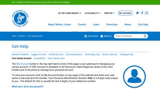 My Account | Vancouver Island Regional Library