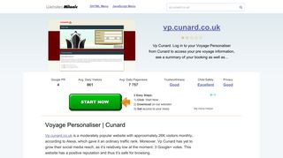 Vp.cunard.co.uk website. Voyage Personaliser | Cunard.