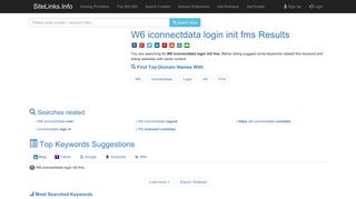 W6 iconnectdata login init fms Results For Websites Listing