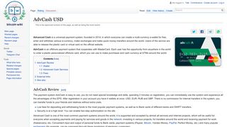 AdvCash (Advanced Cash) USD card - Bitcoin Wiki