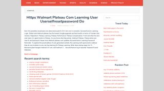 Https Walmart Plateau Com Learning User Userselfresetpassword Do ...