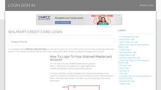 Walmart Credit Card Login - Walmart Mastercard - Apply For Walmart ...
