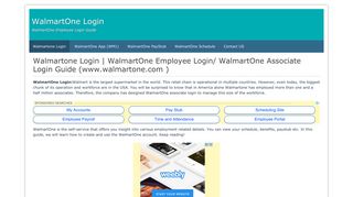 WalmartOne Login Help | Walmartone Employee Login/ Associate Login