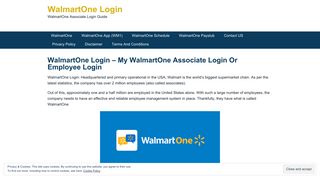WalmartOne Login | www.Walmartone.com Associate / Employee Login