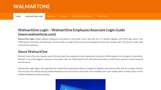 WalmartOne Login Page | Associate Login at www.walmartone.com