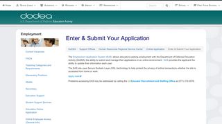 Human Resources Online ApplicationsEnter & Submit Your ... - DoDEA