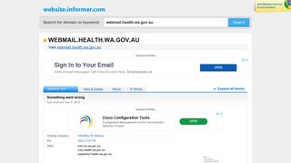 webmail.health.wa.gov.au at WI. Something went wrong