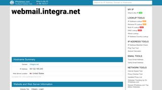 Integra - Login - webmail.integra.net | IPAddress.com