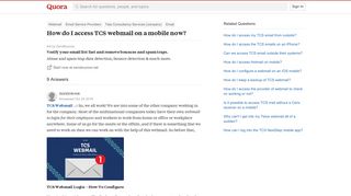 How to access TCS webmail on a mobile now - Quora
