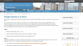 Weight Watchers at Work — News Room - UNC Health Care