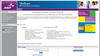 AHIP Medicare + Fraud, Waste & Abuse Training: Login to the site