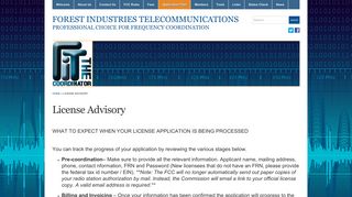 License Advisory Forest Industries Telecommunications