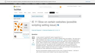 IE 11 Slow on certain websites (possible scripting setting issue ...