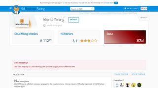 Review of World Mining : Scam or legit ? - NetBusinessRating