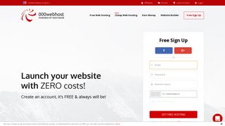 Sign up for a free 000webhost account. Create website for free!