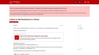 Back to Old Dashboard or cPanel - Community support - 000webhost forum