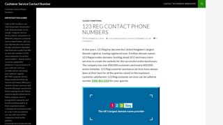 123 Reg | Customer Service Contact Number UK: 0345 450 2310