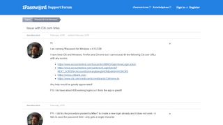 Issue with Citi.com links — 1Password Forum