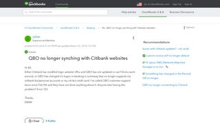 Solved: Re: QBO no longer synching with Citibank websites ...