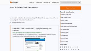 Login To Citibank Credit Card Account