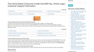 The Home Depot Consumer Credit Card Bill Pay, Online Login ...