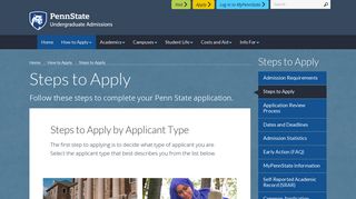 Steps to Apply to Penn State - Undergraduate Admissions