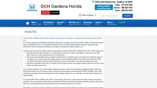 Honda Service & Tech FAQs from DCH Gardena Honda Serving Los ...