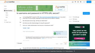 Is username and password in HTTPS URL secure? - Stack Overflow