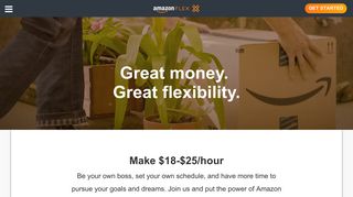 Amazon Flex: Be Your Own Boss. Great Earnings. Flexible Hours.
