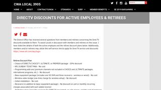 DirecTV Discounts for Active Employees & Retirees | CWA Local 3905