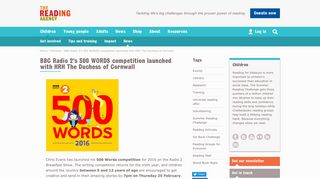 BBC Radio 2's 500 WORDS competition launched with HRH The ...