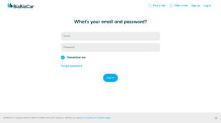What's your email and password? - BlaBlaCar