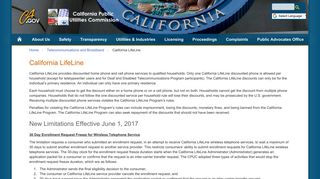 California LifeLine - California Public Utilities Commission