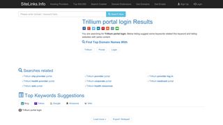 Trillium portal login Results For Websites Listing - SiteLinks.Info