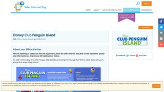 Safer Internet Day - SID profile - DISNEY CLUB PENGUIN ISLAND