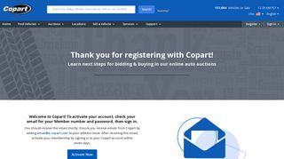 Thank You for Registering - Copart USA - Leader in Online Salvage ...