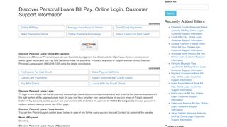 Discover Personal Loans Bill Pay, Online Login, Customer Support ...