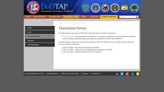 DoD TAP - Transition Forms