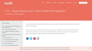 v1.1.0 - Plugin Infrastructure + Donor Perfect API Integration - Hopsie