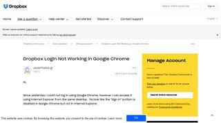 Dropbox Login Not Working in Google Chrome - Dropbox Community ...