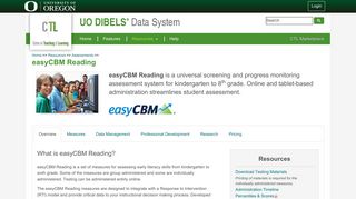 easyCBM Reading : UO DIBELS Data System