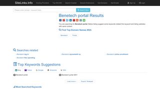 Benetech portal Results For Websites Listing - SiteLinks.Info