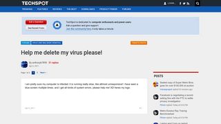 Help me delete my virus please! - TechSpot Forums