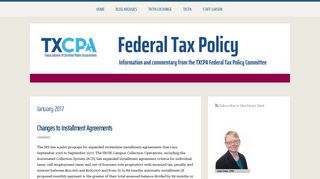 TSCPA Federal Tax Policy Blog: January 2017