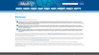 eMedNY: Web Services