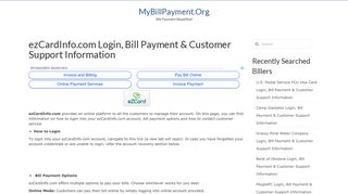 ezCardInfo.com Login, Bill Payment & Customer Support Information