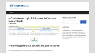 ezCardInfo.com - (866) 604-0380 | Bill Payment & Account Login Guide