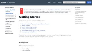 Getting Started - Instagram Platform - Facebook for Developers