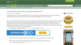 Is someone trying to get my Facebook password? | Ask MetaFilter